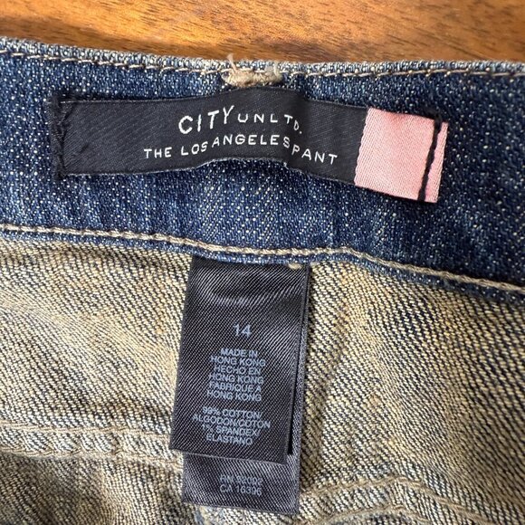 NWT City UnLTD. The Los Angeles Pant Denim Low Rise Slim Thigh Skinny Leg Sz 14 - Picture 2 of 9